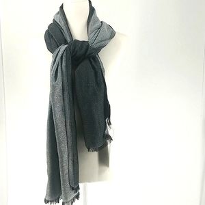 Calvin Klein Black Shimmer Silver Frey Scarf